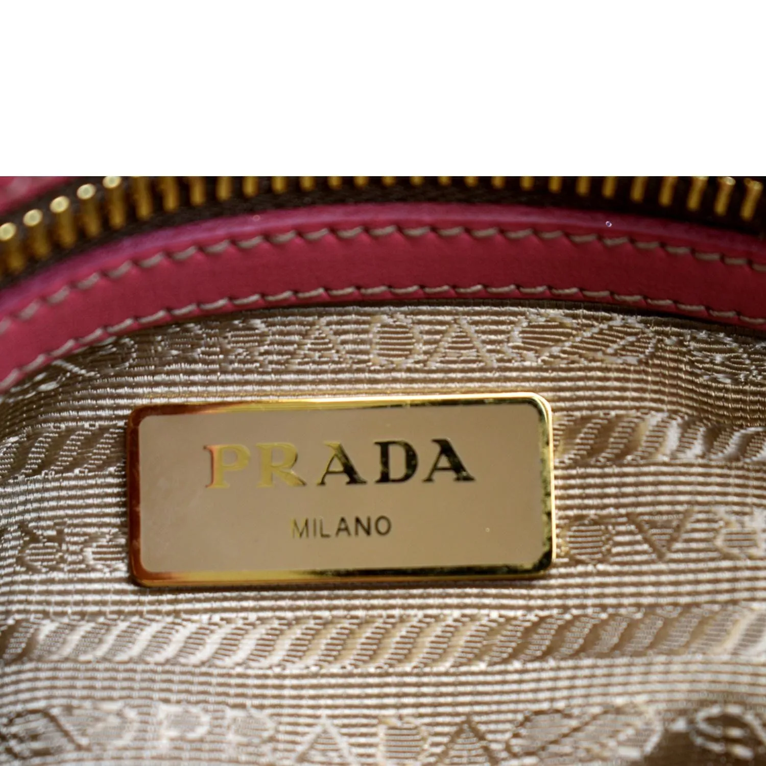PRADA Jacquard Fabric Trim Crossbody Bag Brown