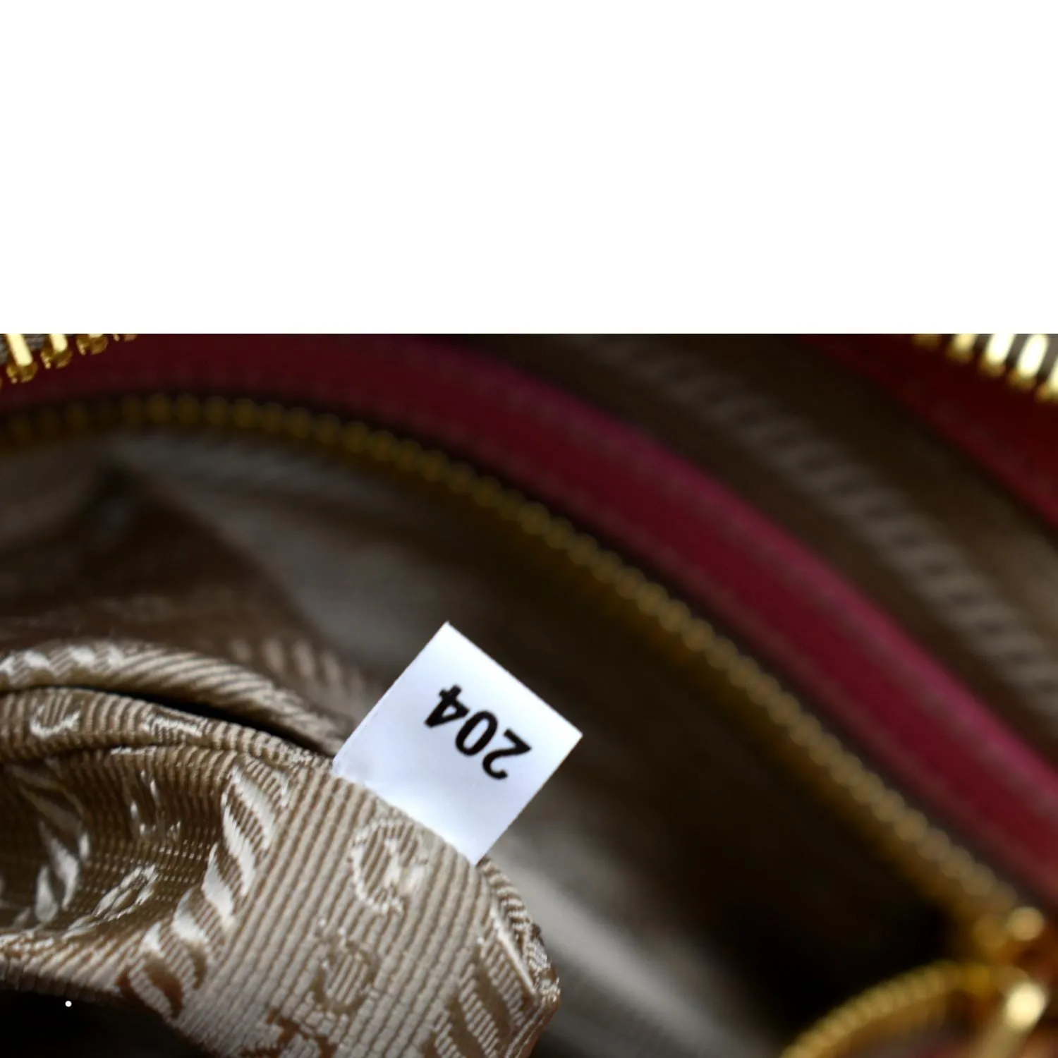 PRADA Jacquard Fabric Trim Crossbody Bag Brown