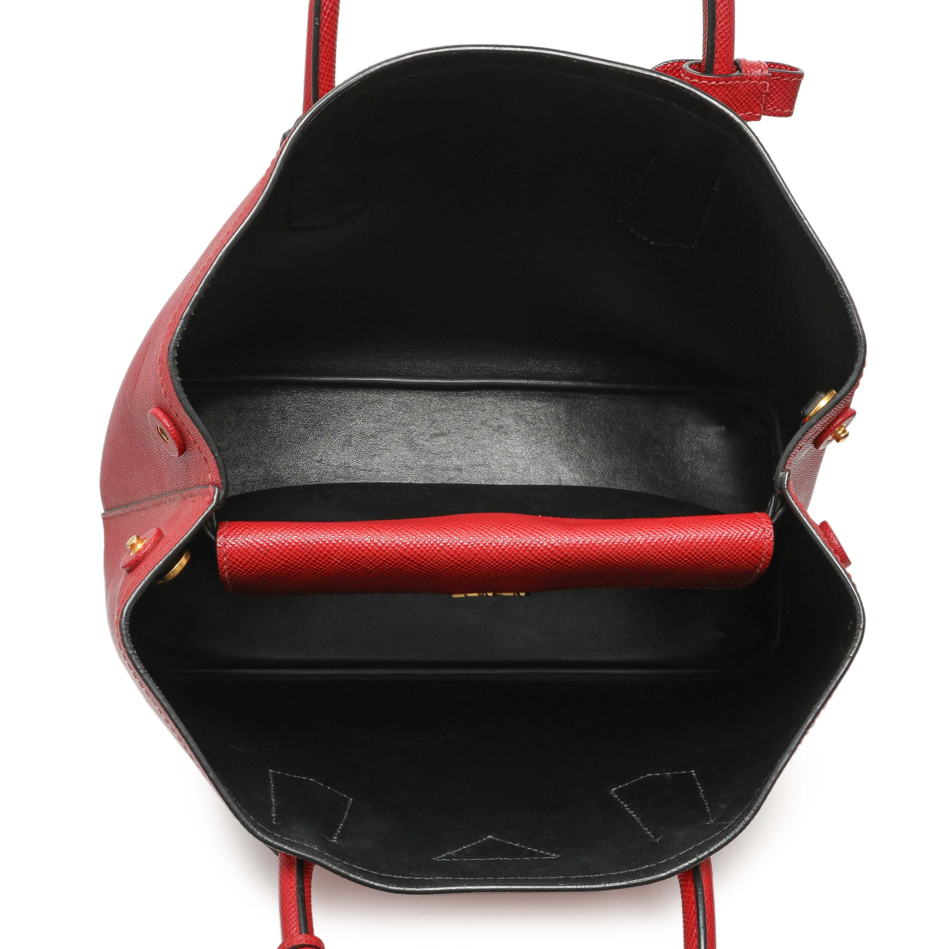 Prada Red Saffiano Medium Double Bag
