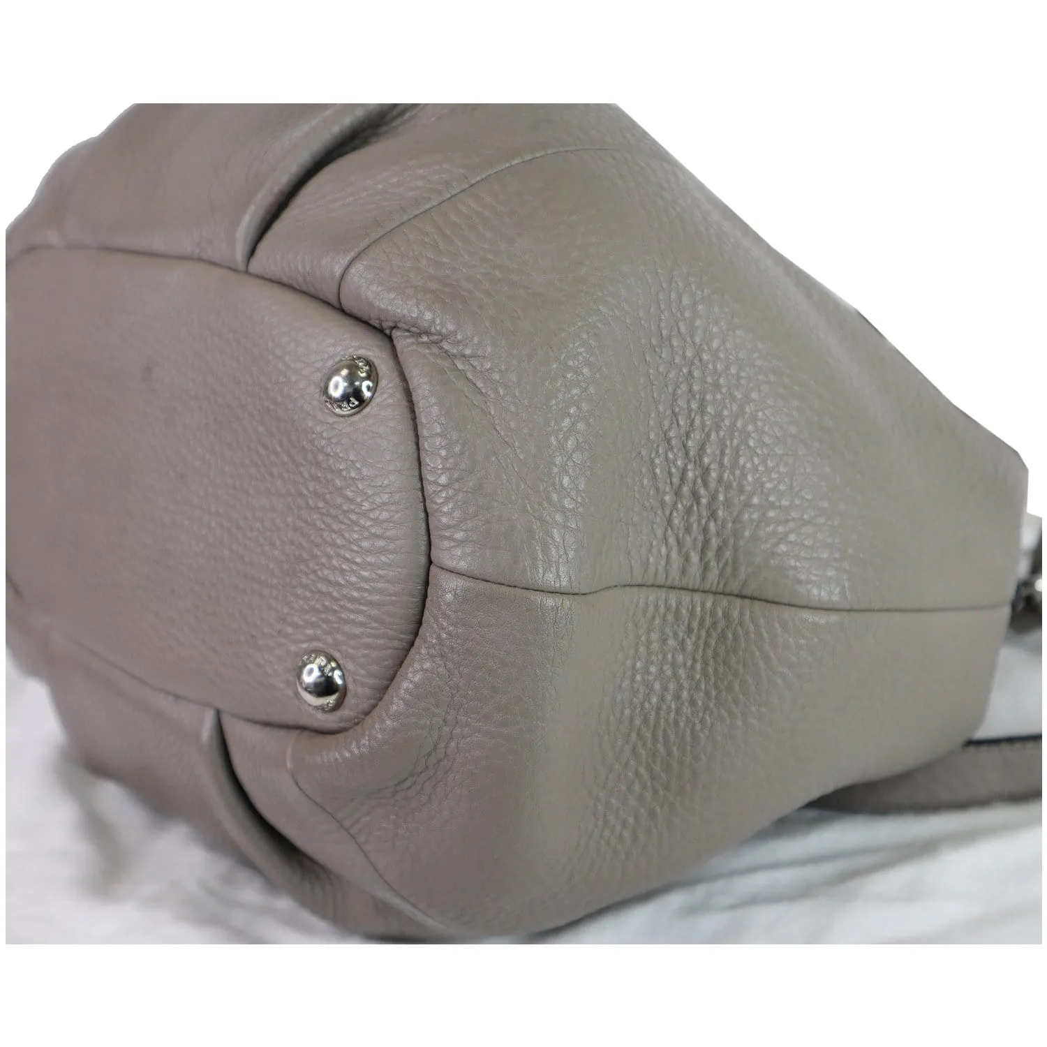 PRADA Vitello Daino Leather Tote Crossbody Bag Taupe BN2792