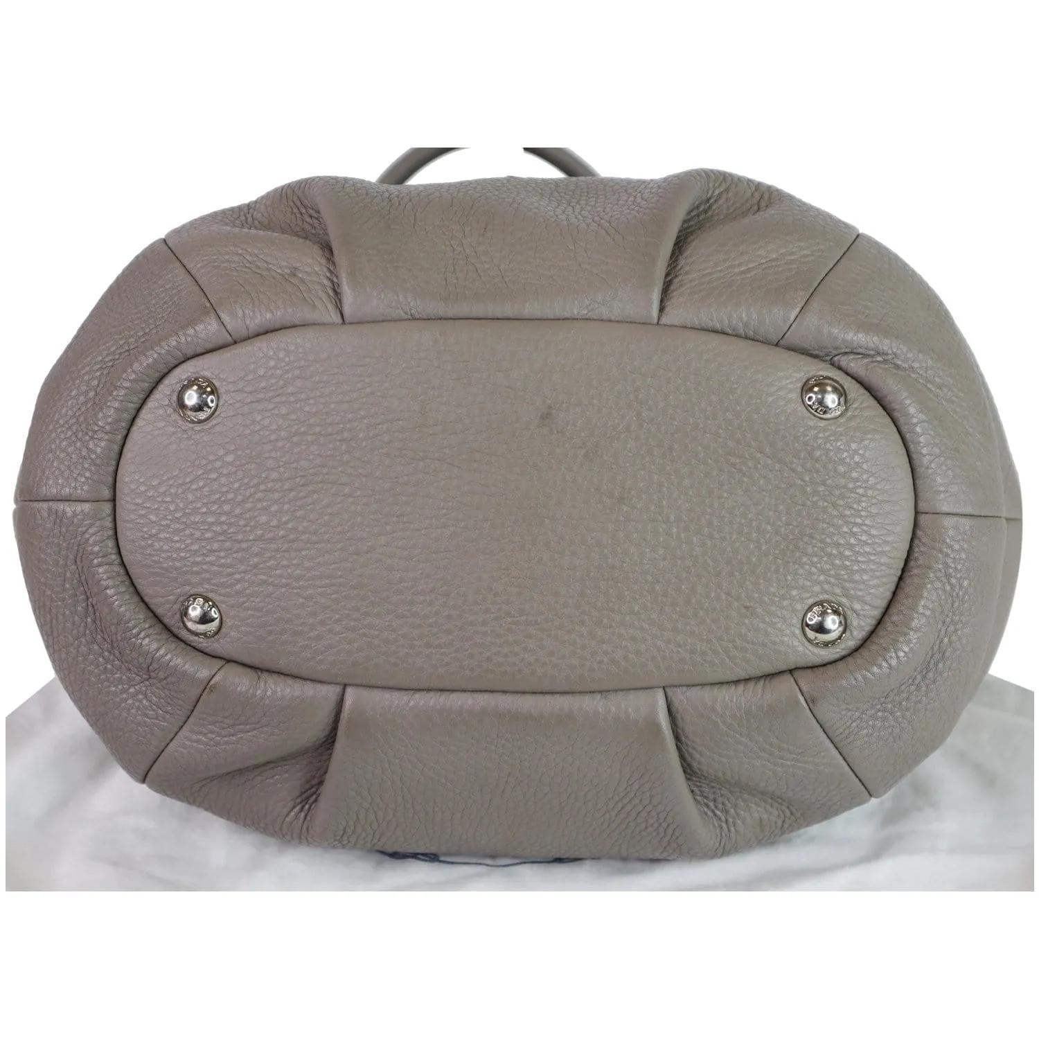 PRADA Vitello Daino Leather Tote Crossbody Bag Taupe BN2792