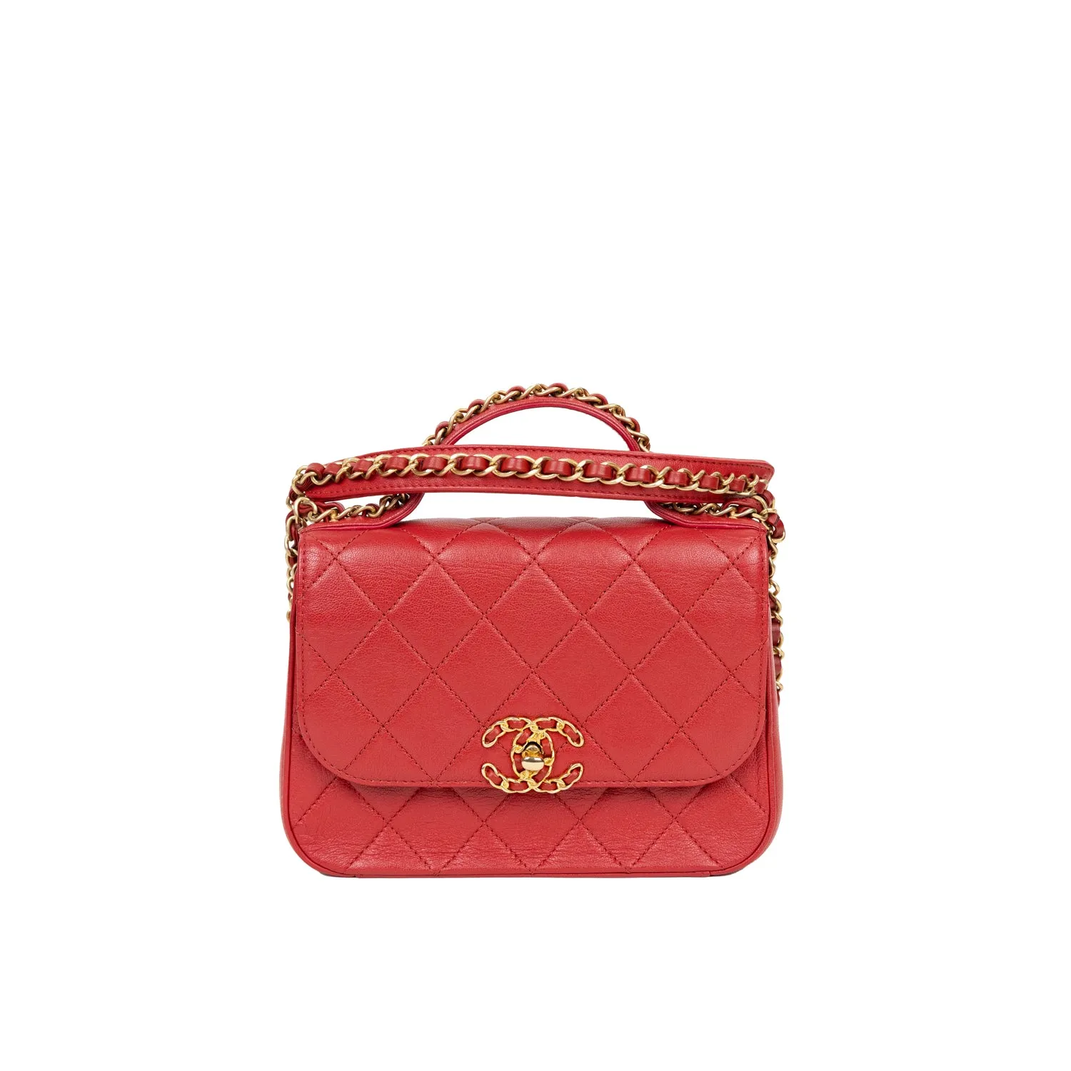 Pre-Owned Chanel Small Chain Infinity Top Handle Bag