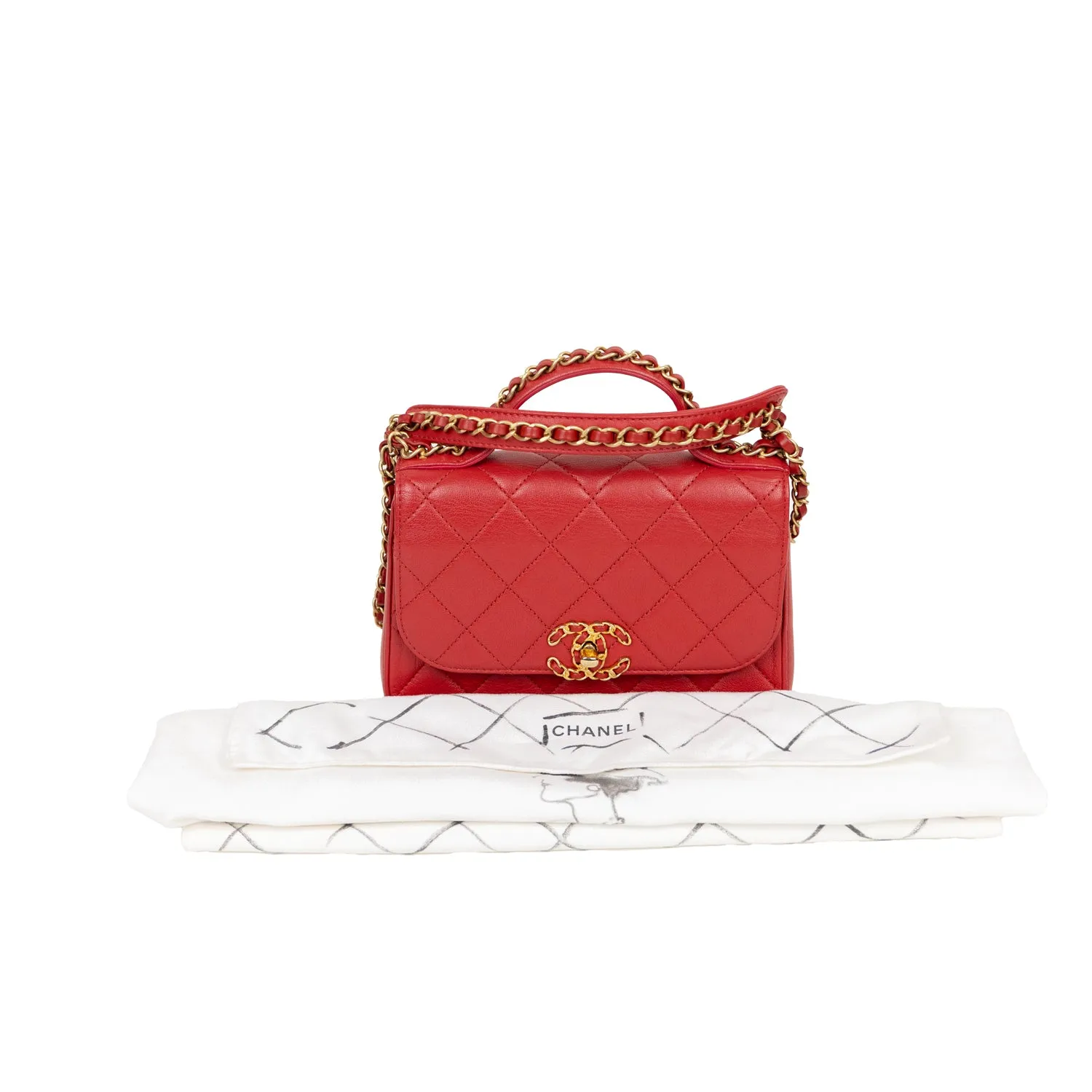 Pre-Owned Chanel Small Chain Infinity Top Handle Bag