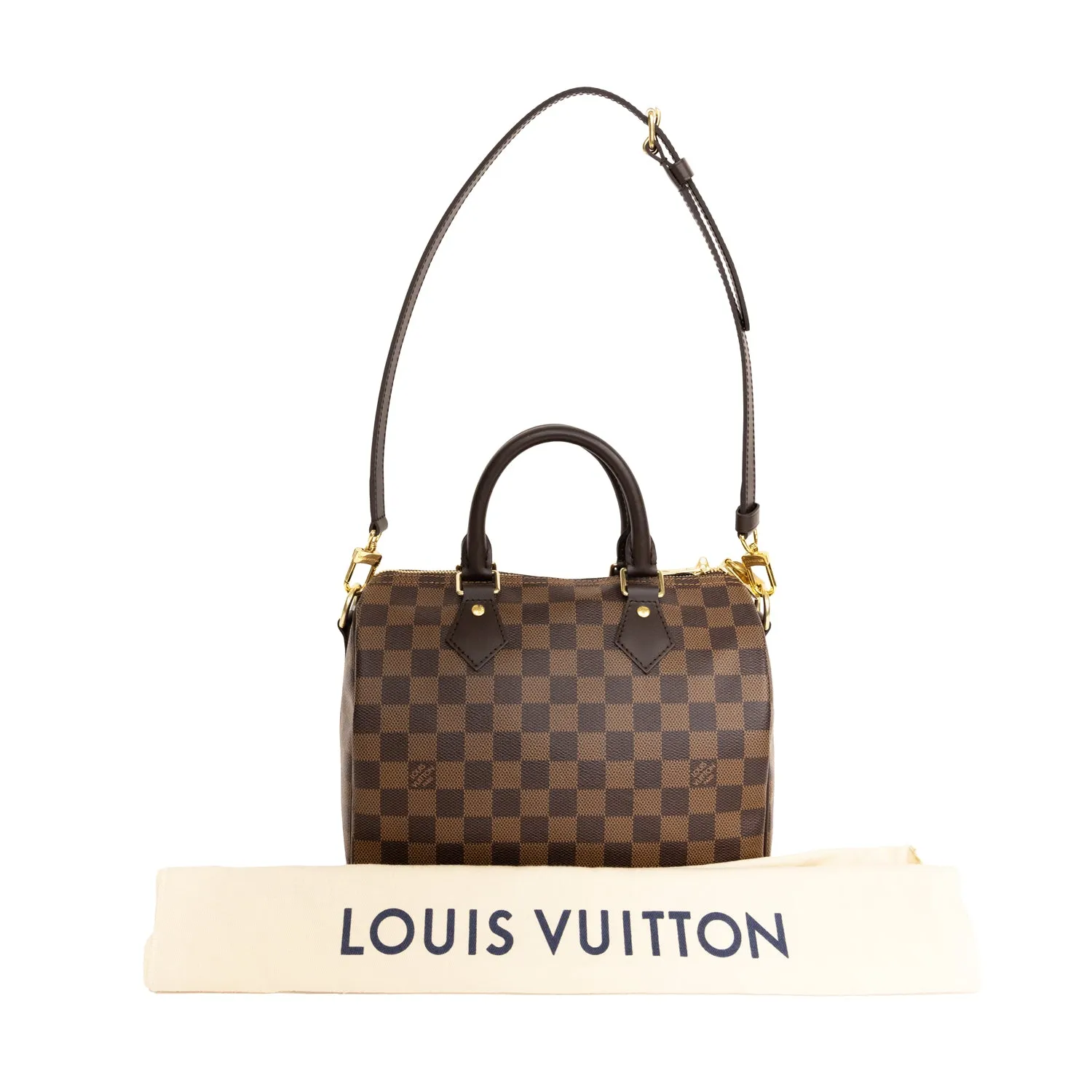 Pre-Owned Louis Vuitton Damier Ebene Speedy Bandouliere 25