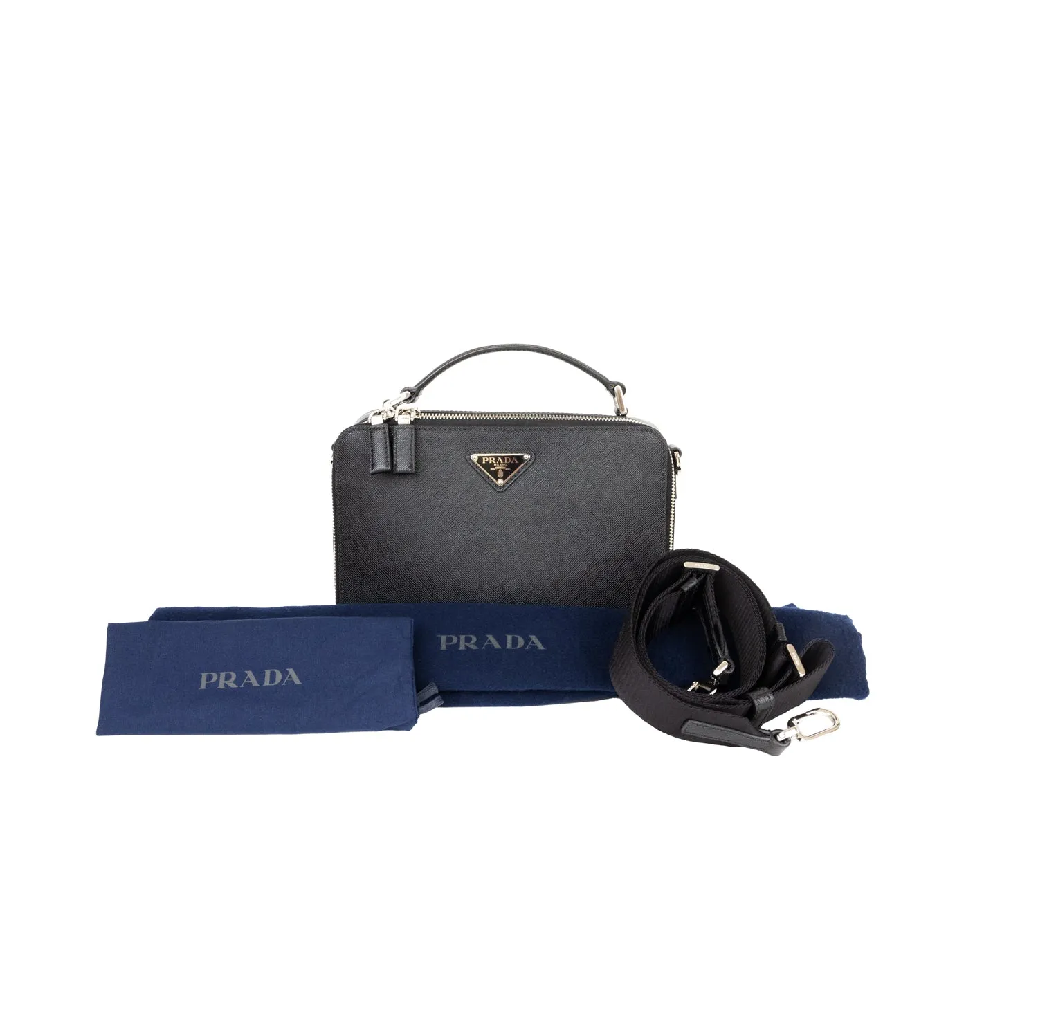 Pre-Owned Prada Saffiano Medium Brique Bag