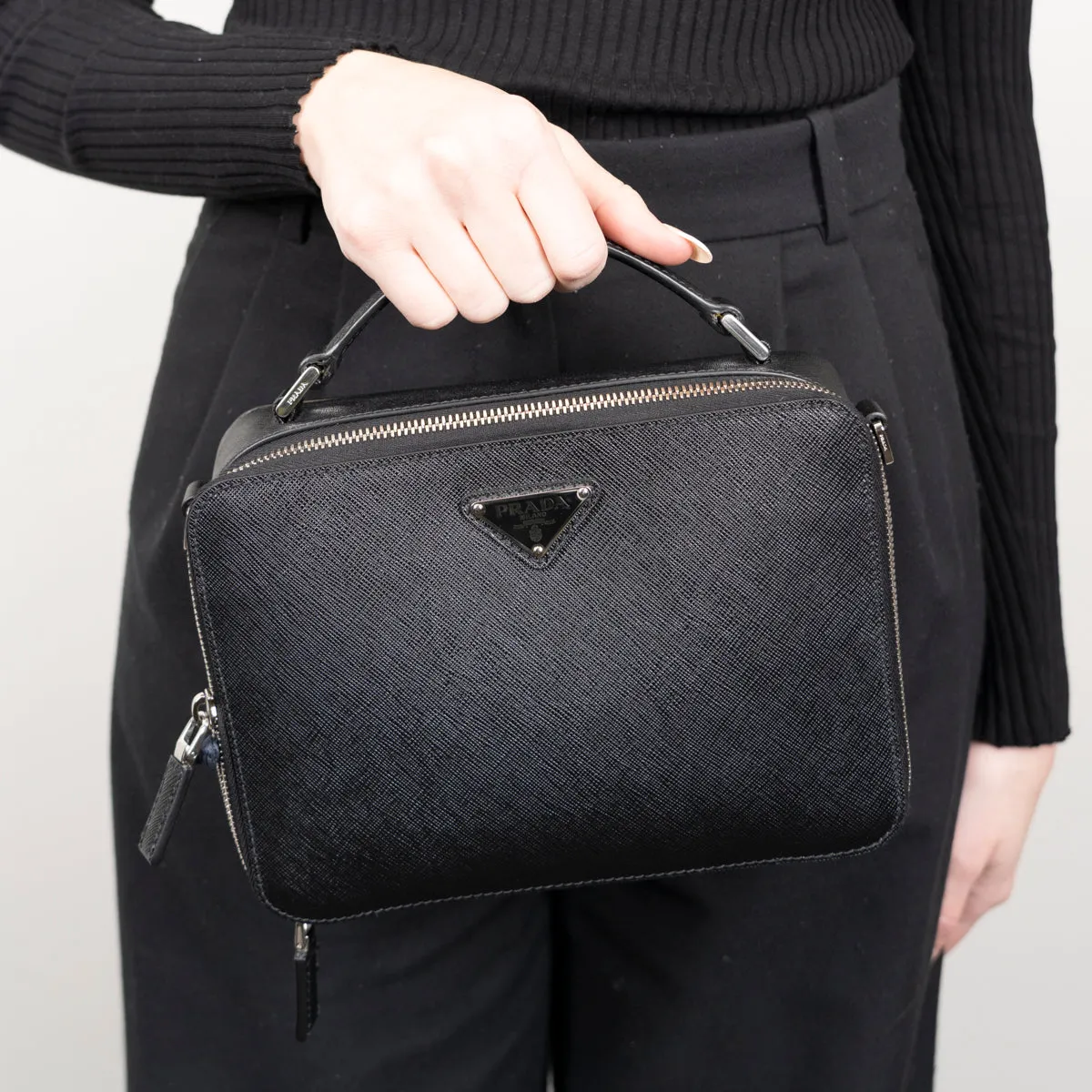 Pre-Owned Prada Saffiano Medium Brique Bag