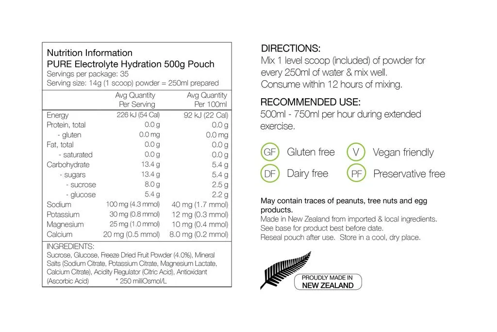 PURE Electrolyte Hydration Pouch SuperFruits 500g
