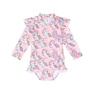 Rainbow Unicorn Zip Swimsuit