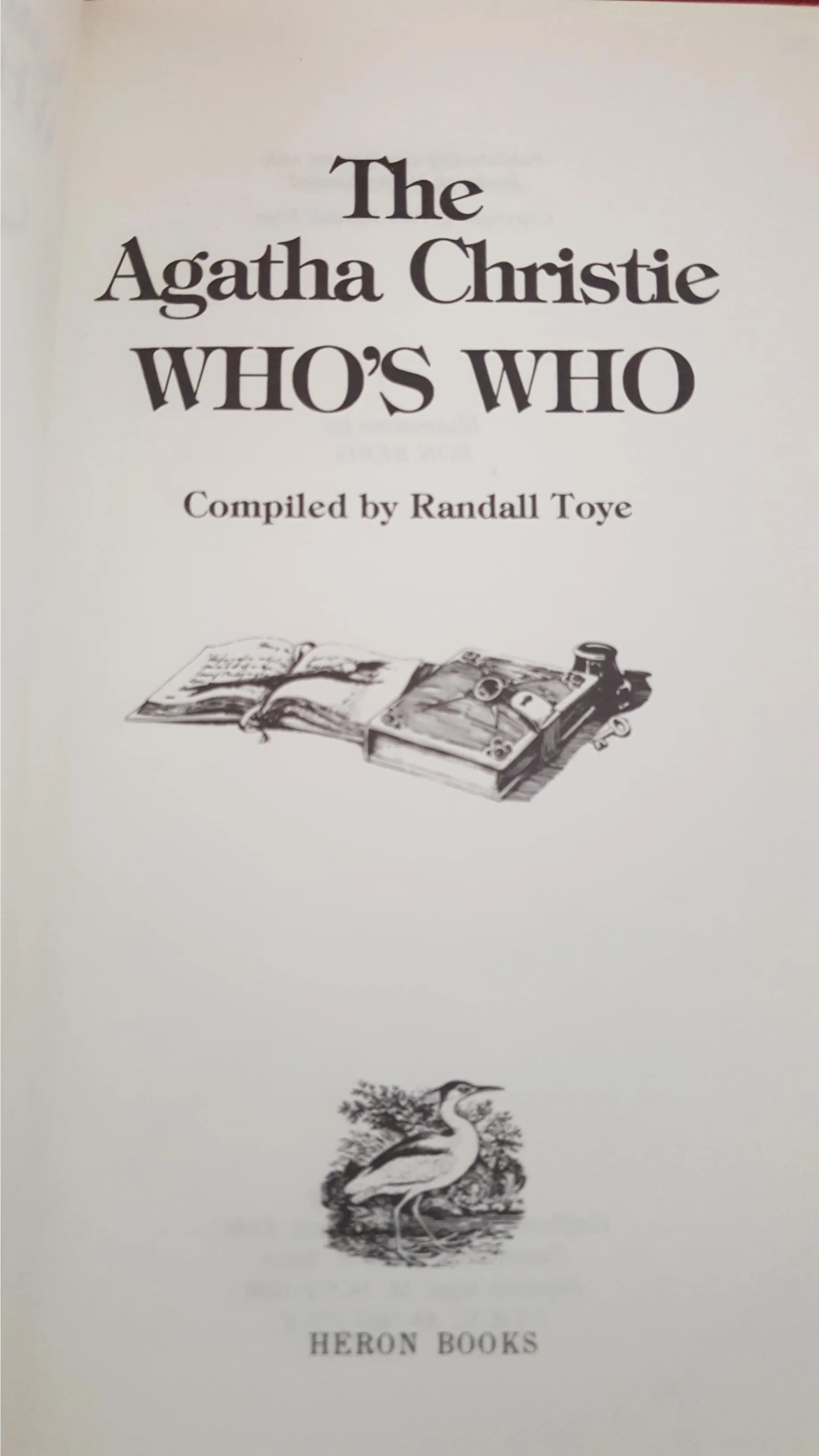 Randall Toye - The Agatha Christie Who's Who, Heron Books, 1980