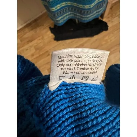 RARE NWT Hanna Andersson 100% Combed Cotton Turquoise Nordic Knit Skirt and Pull