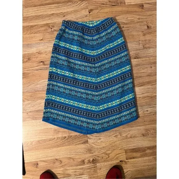 RARE NWT Hanna Andersson 100% Combed Cotton Turquoise Nordic Knit Skirt and Pull