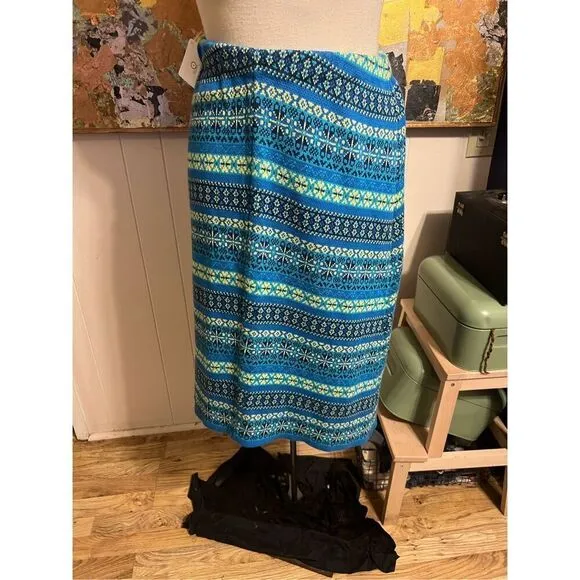 RARE NWT Hanna Andersson 100% Combed Cotton Turquoise Nordic Knit Skirt and Pull
