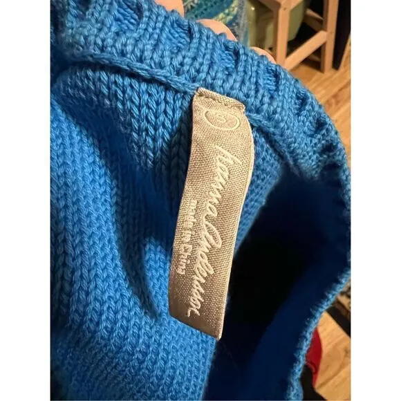 RARE NWT Hanna Andersson 100% Combed Cotton Turquoise Nordic Knit Skirt and Pull