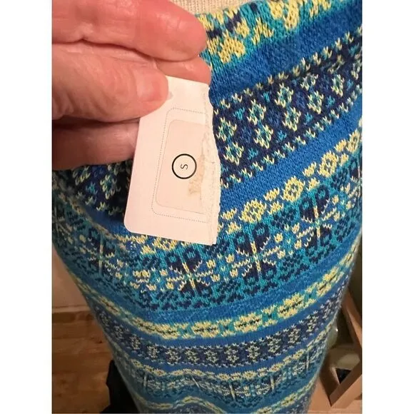 RARE NWT Hanna Andersson 100% Combed Cotton Turquoise Nordic Knit Skirt and Pull