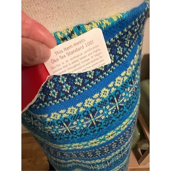 RARE NWT Hanna Andersson 100% Combed Cotton Turquoise Nordic Knit Skirt and Pull