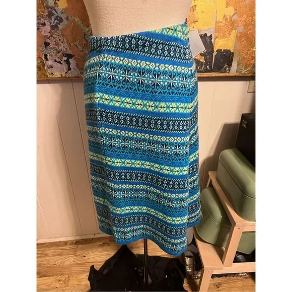RARE NWT Hanna Andersson 100% Combed Cotton Turquoise Nordic Knit Skirt and Pull