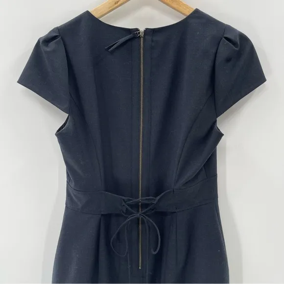 Rebecca Taylor Wool Blend Ruffle Front Tie Back Flattering Mini Dress Size 10