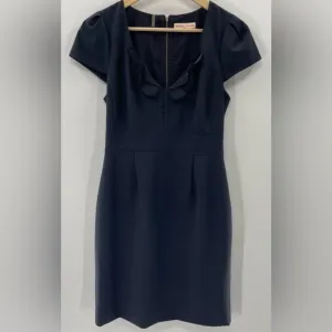 Rebecca Taylor Wool Blend Ruffle Front Tie Back Flattering Mini Dress Size 10