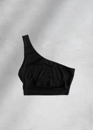 Riley Asymmetrical Crop Top - Black