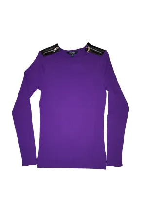 RL Women's Plus Zip-Shoulder Shirt Top