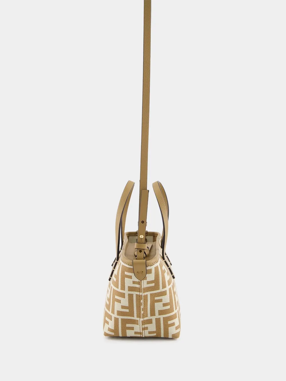 Roll Mini FF Beige Jacquard Mini Bag