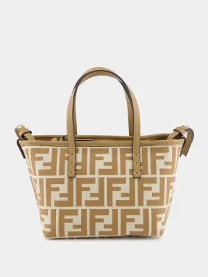 Roll Mini FF Beige Jacquard Mini Bag