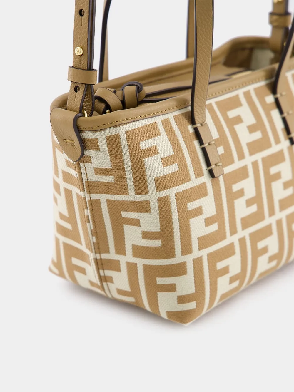 Roll Mini FF Beige Jacquard Mini Bag