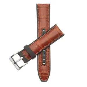 Rubber Cognac Glossy Alligator Watch Band