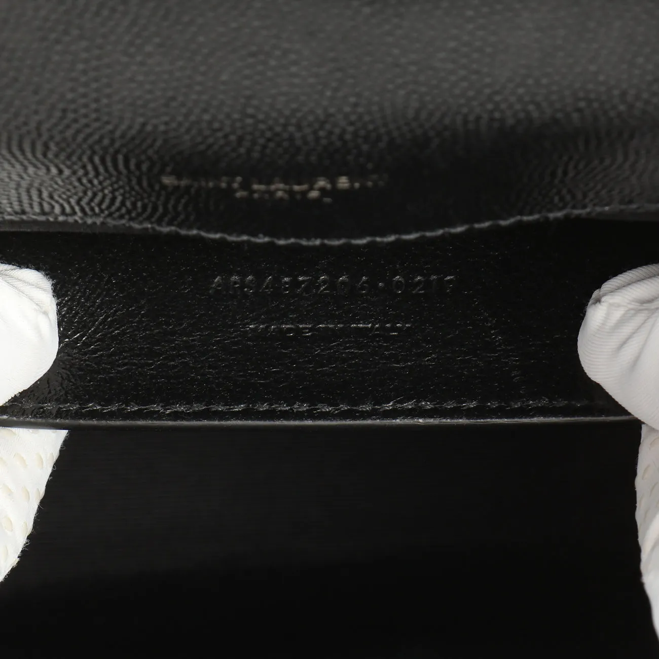 Saint Laurent Black Grain De Poudre Textured Mixed Matelasse Medium Triquilt Monogram Envelope Satchel
