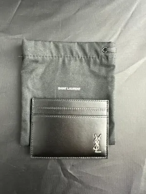 Saint Laurent YSL Black Leather Card Case