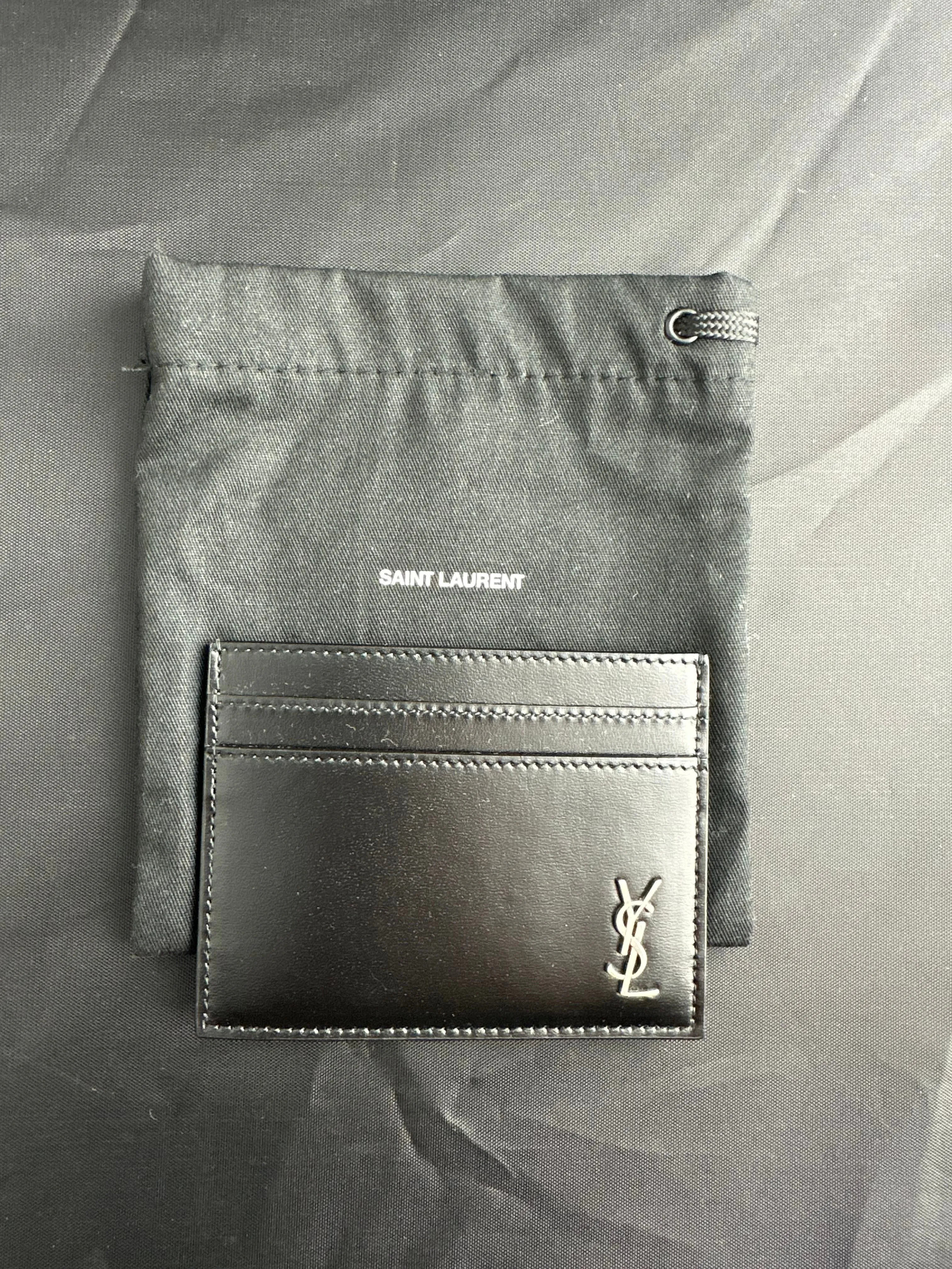 Saint Laurent YSL Black Leather Card Case
