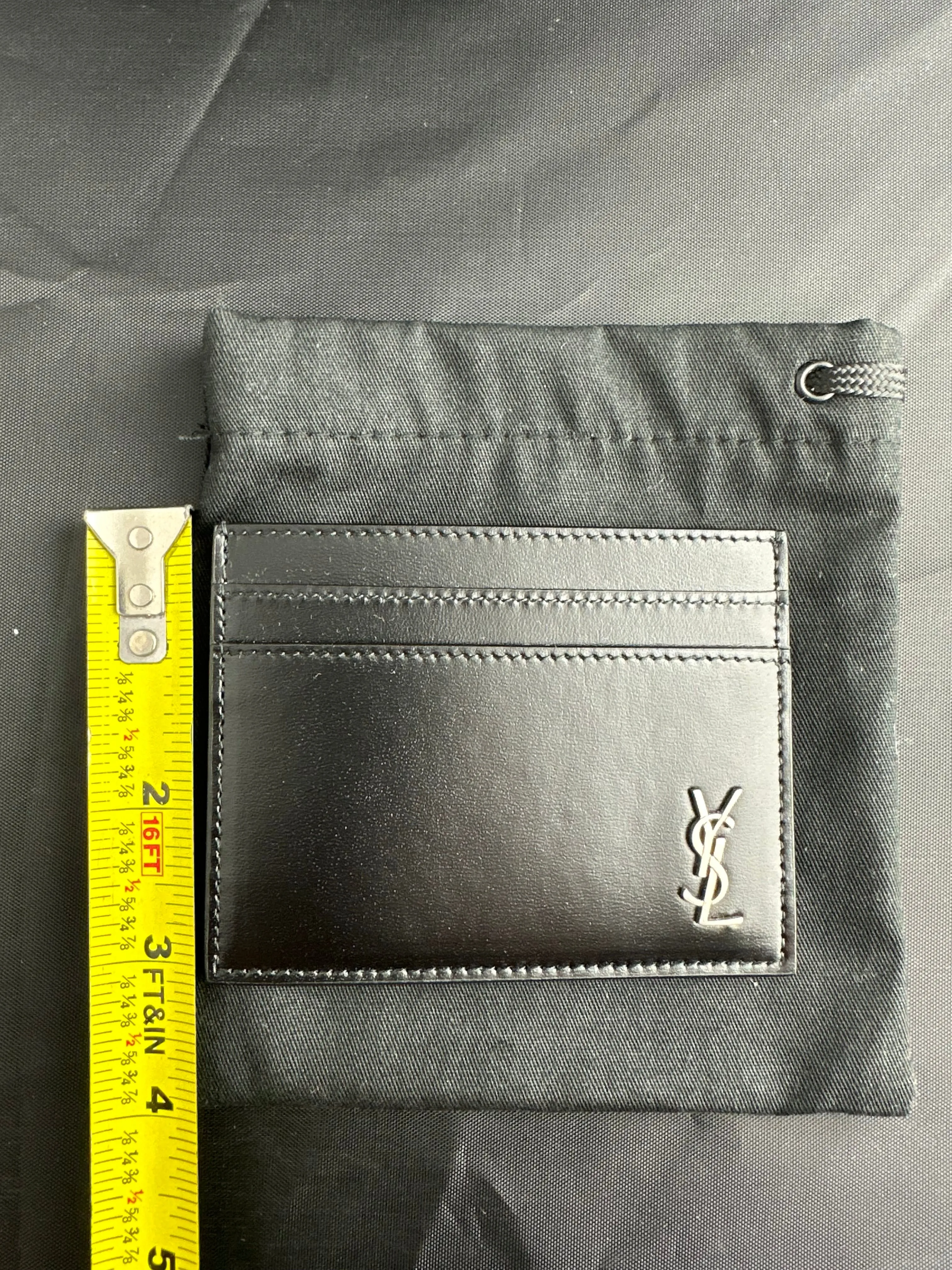 Saint Laurent YSL Black Leather Card Case