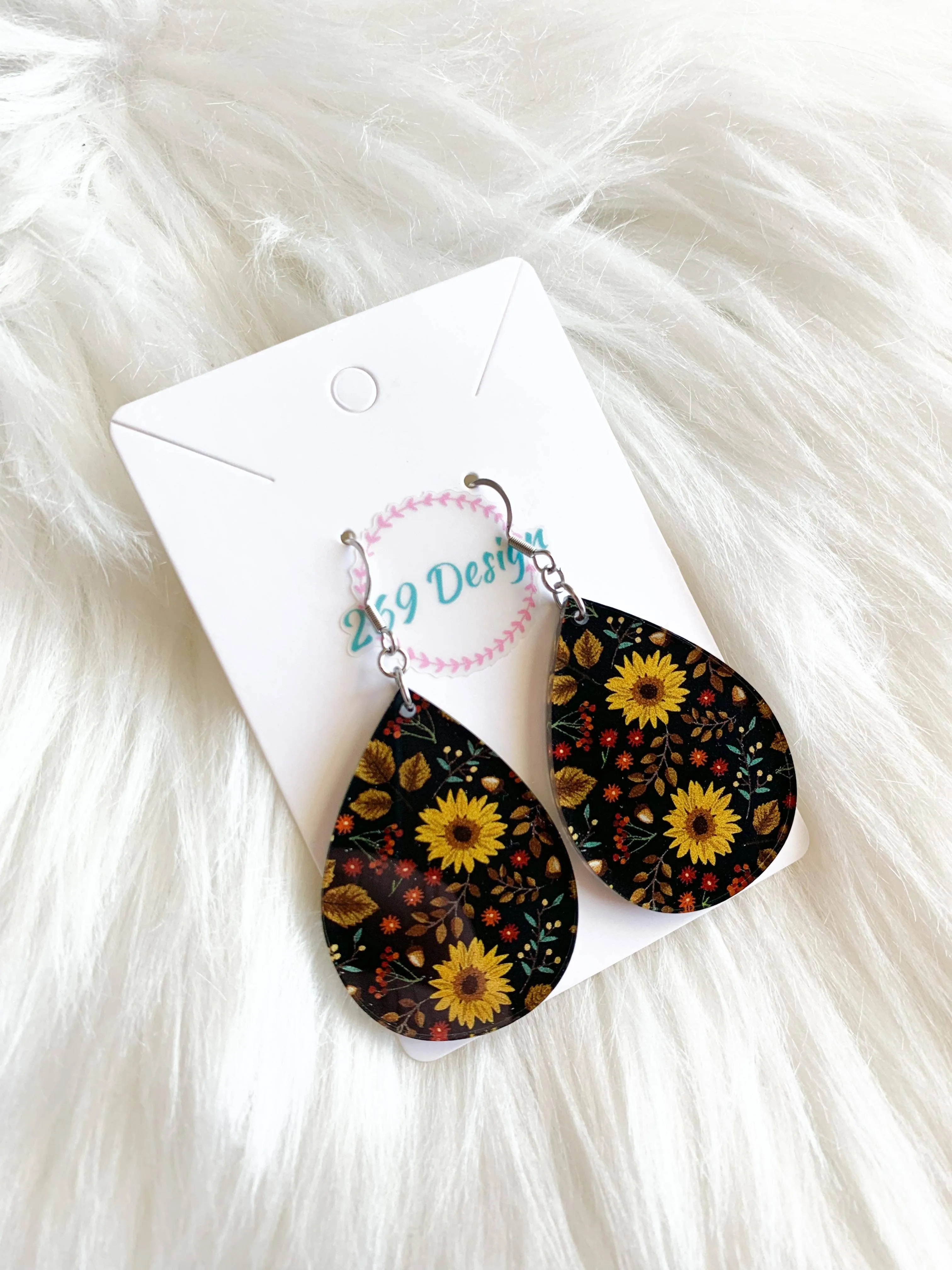 SALE! Sunflowers Teardrop Earrings