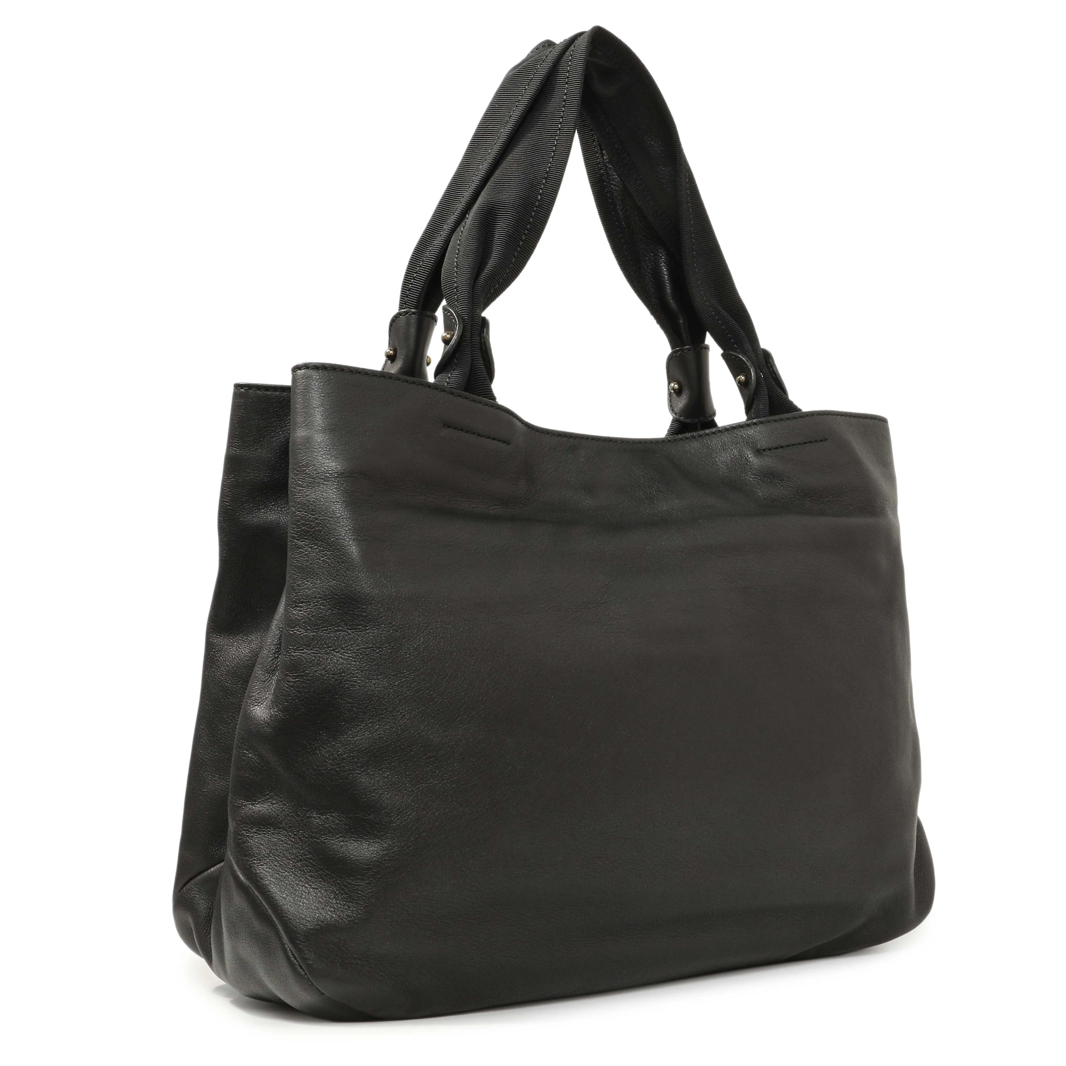 Salvatore Ferragamo Black Calfskin Vara Tote