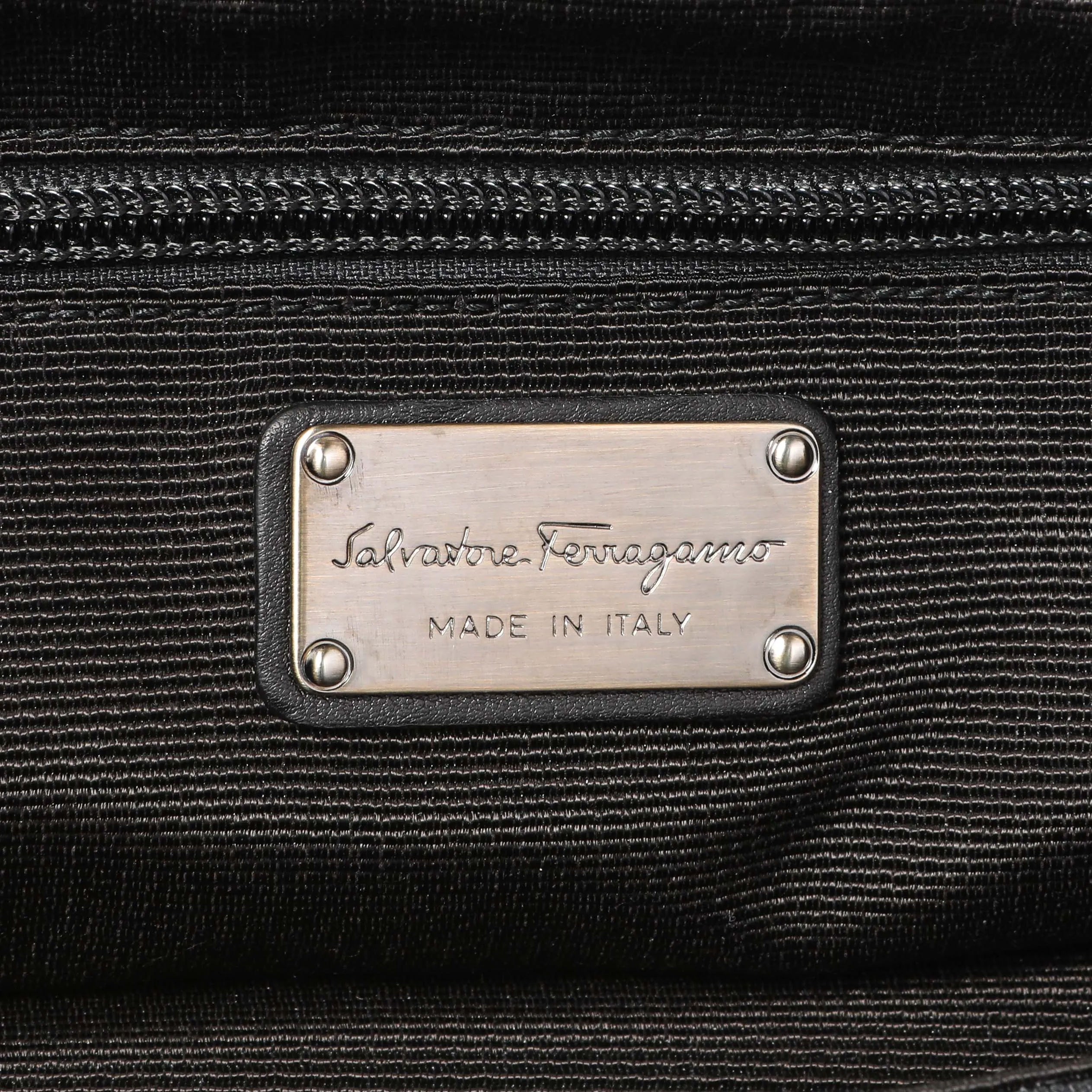 Salvatore Ferragamo Black Calfskin Vara Tote