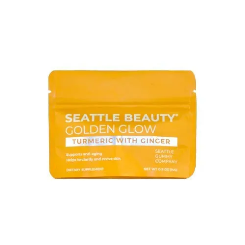 Seattle Gummy Company Seattle Beauty Goma dorada brillante; cúrcuma, jengibre, antioxidante, vegano, sin OMG, sin gluten, todo natural