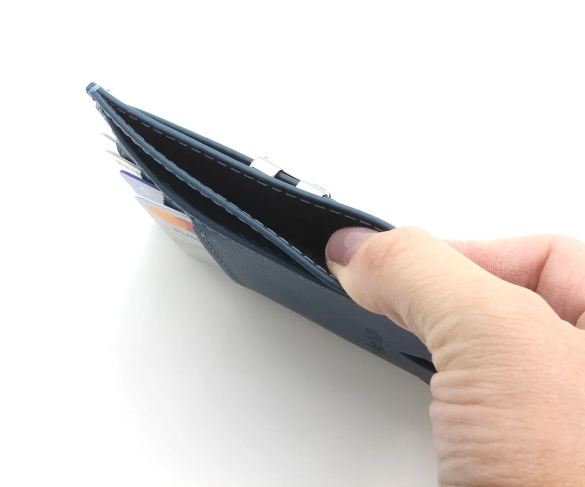 Slim Guy Front Pocket Blue Leather Wallet