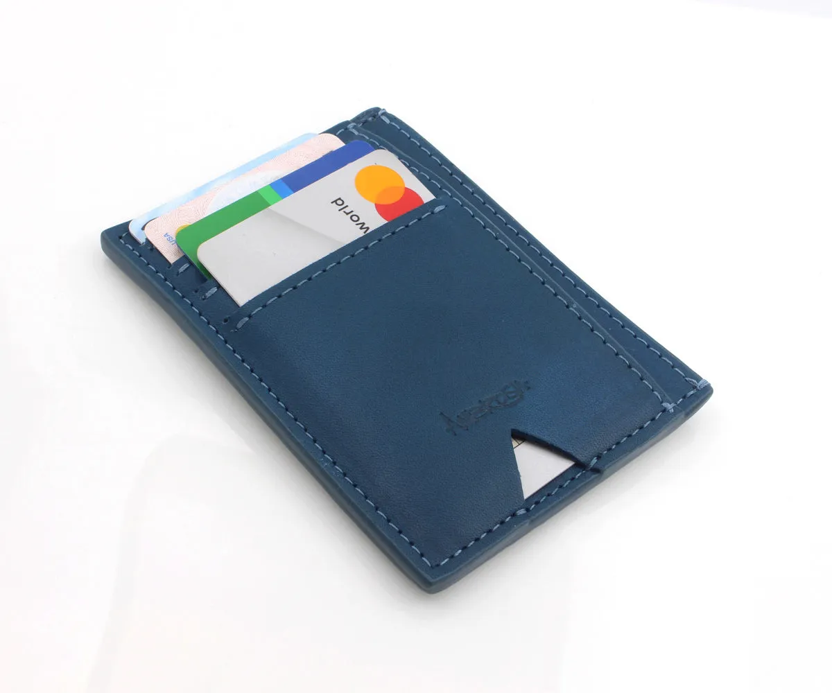 Slim Guy Front Pocket Blue Leather Wallet