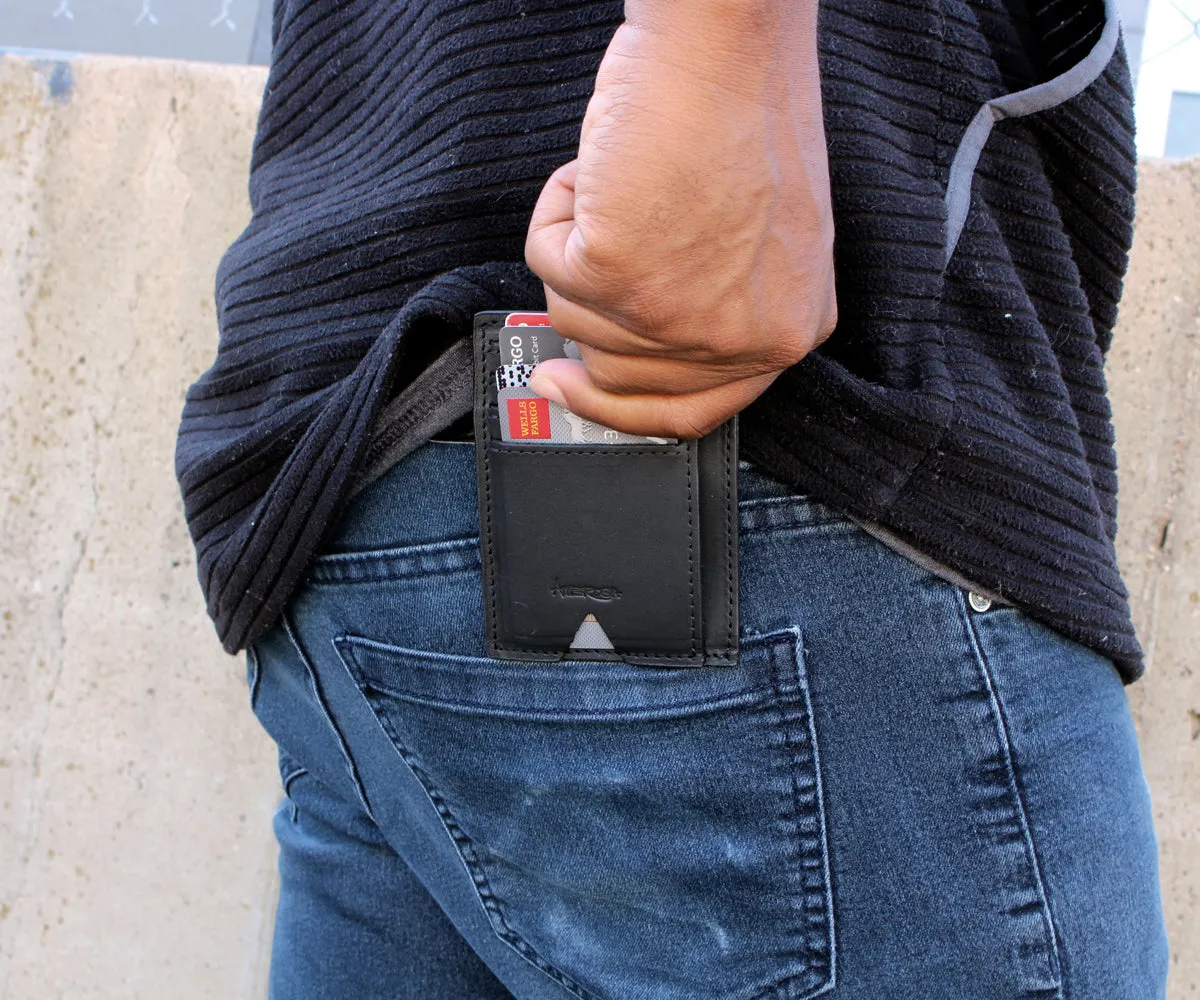 Slim Guy Front Pocket Blue Leather Wallet