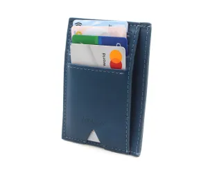 Slim Guy Front Pocket Blue Leather Wallet