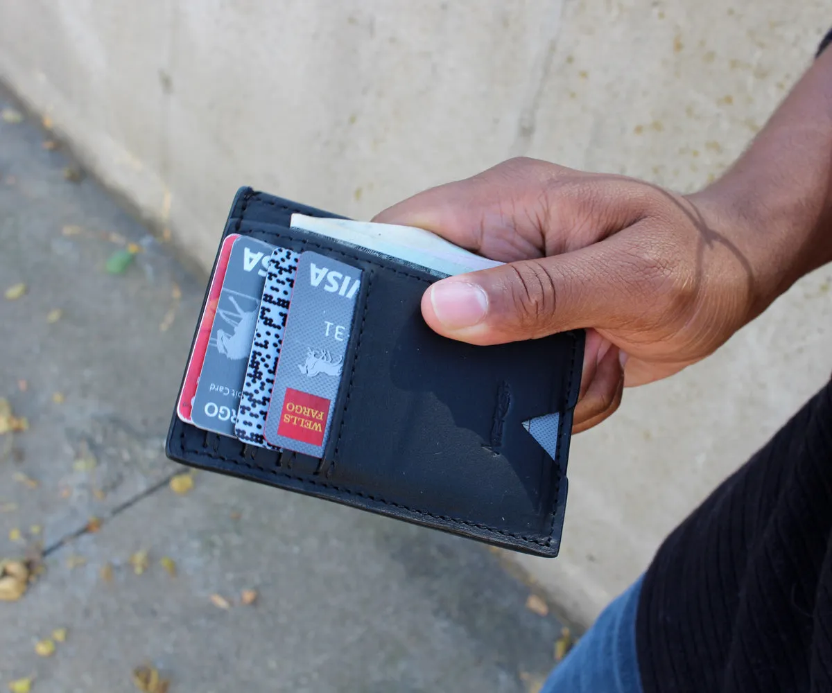 Slim Guy Front Pocket Blue Leather Wallet