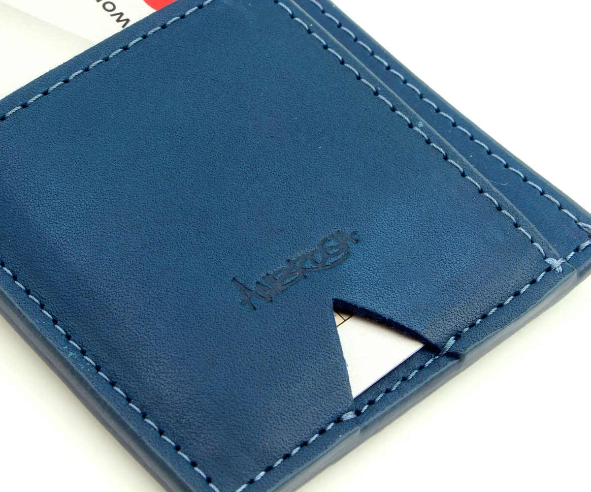 Slim Guy Front Pocket Blue Leather Wallet