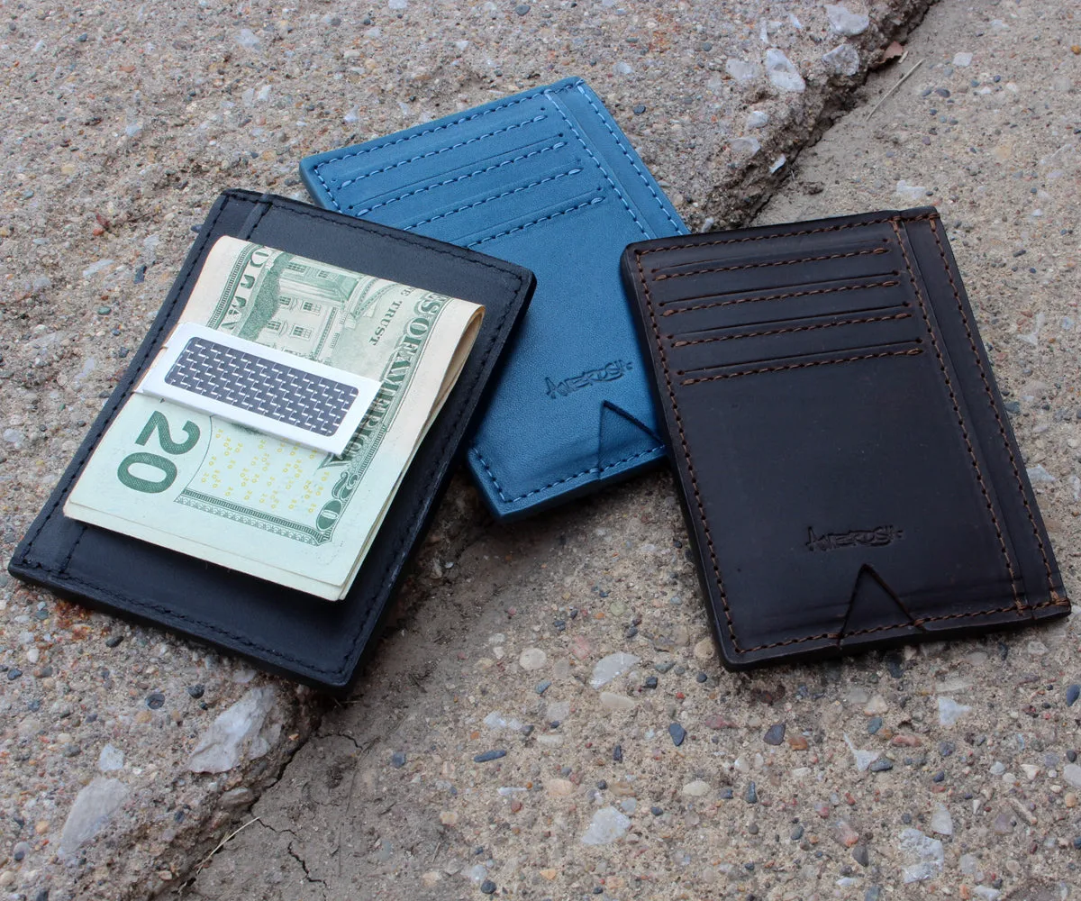 Slim Guy Front Pocket Blue Leather Wallet