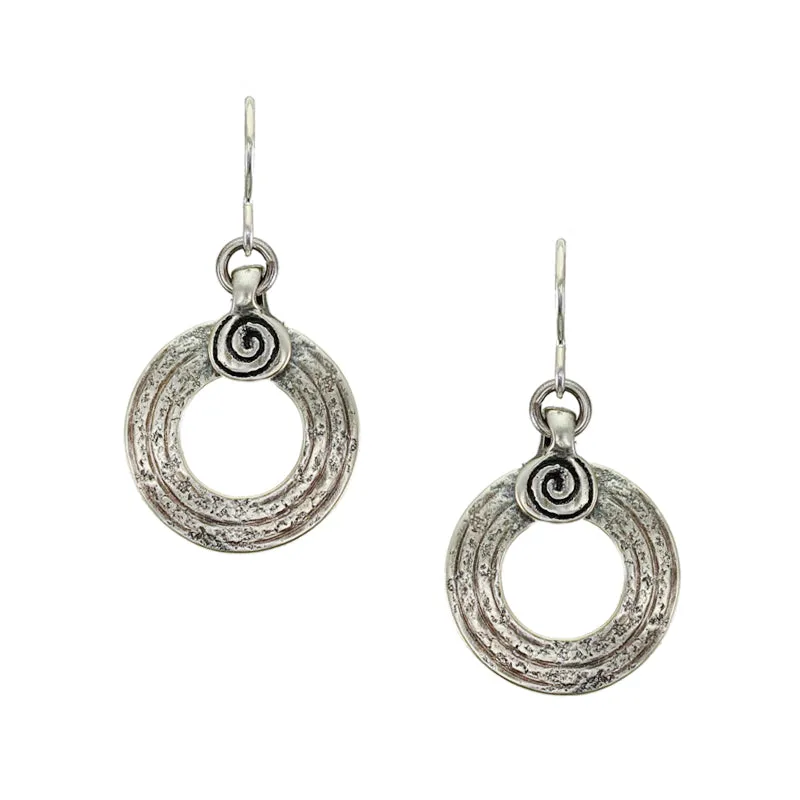 Small Patterned Ring with Spiral Bead Wire Earring