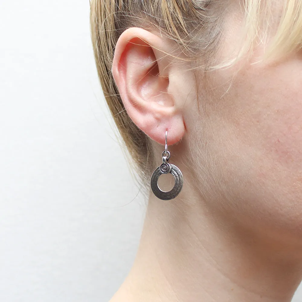 Small Patterned Ring with Spiral Bead Wire Earring