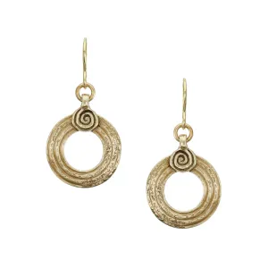 Small Patterned Ring with Spiral Bead Wire Earring