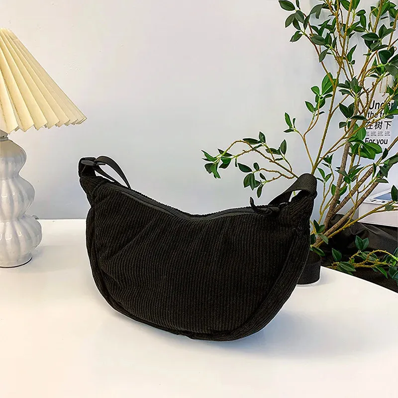 ✨Soft & Stylish Corduroy Shoulder Bag 🌈 - Fun Retro Tote for Trendy Adventures! 🎒💕