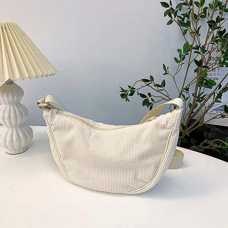 ✨Soft & Stylish Corduroy Shoulder Bag 🌈 - Fun Retro Tote for Trendy Adventures! 🎒💕