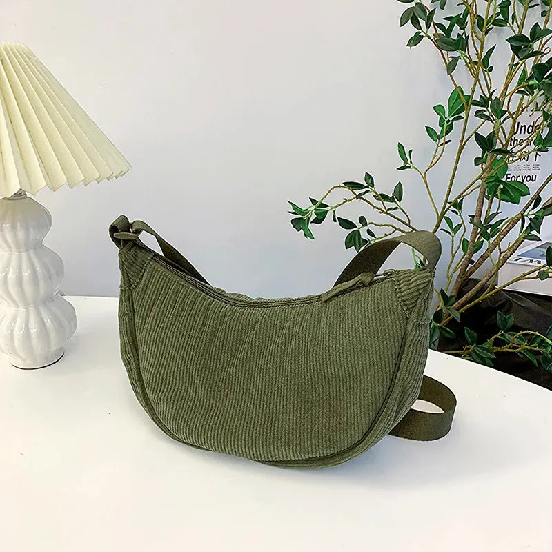 ✨Soft & Stylish Corduroy Shoulder Bag 🌈 - Fun Retro Tote for Trendy Adventures! 🎒💕