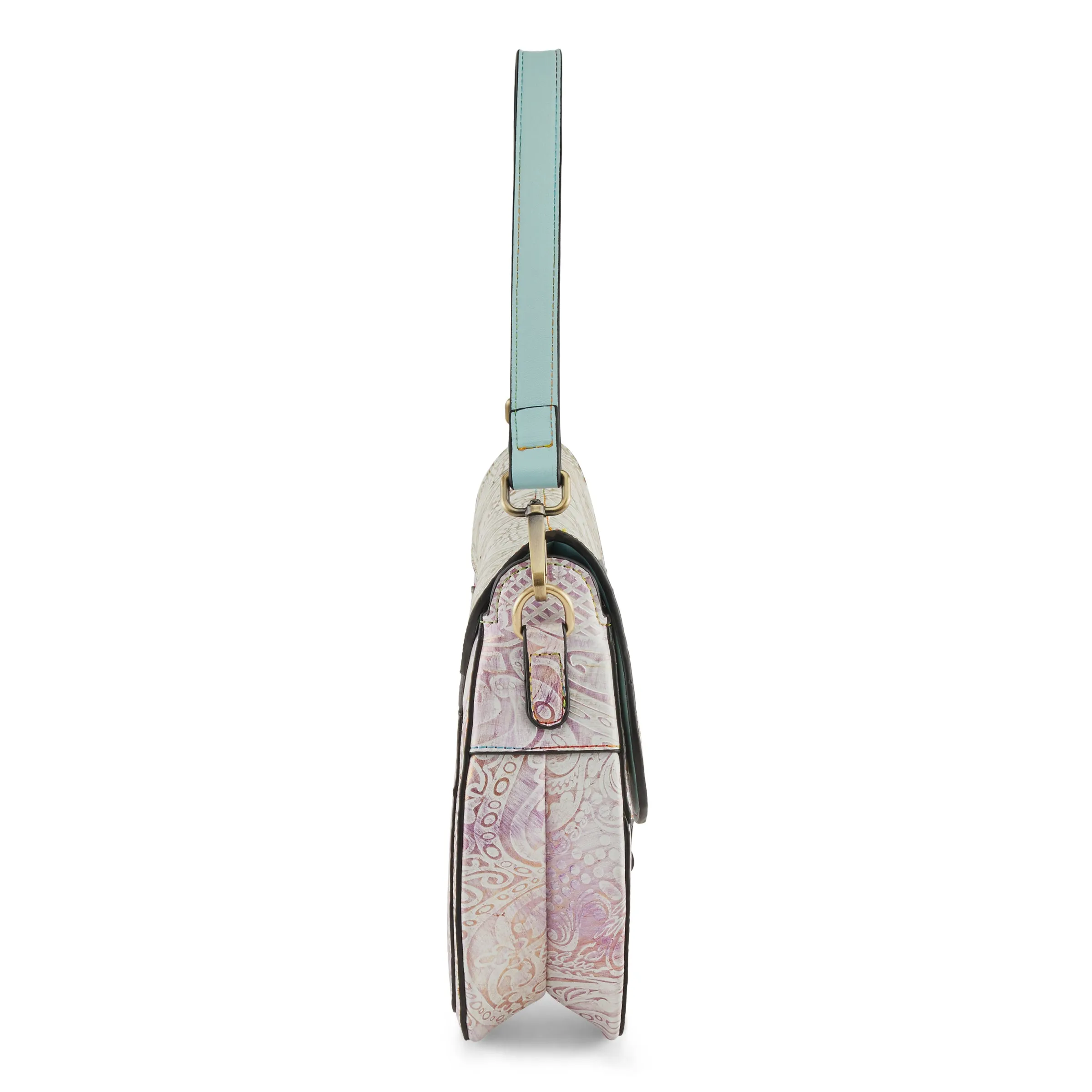 Spring Step Shoes L'Artiste Hb Dressage Handbags Asymmetrical Leather (Sky Blue Straps)
